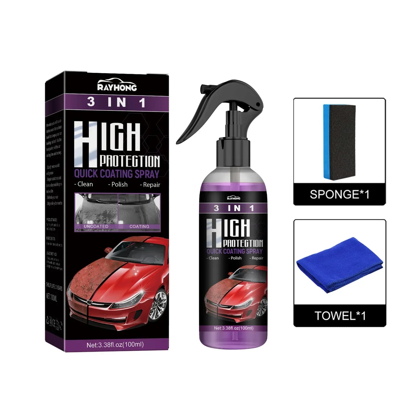 3 In 1 Rapid Wax Polish Spray